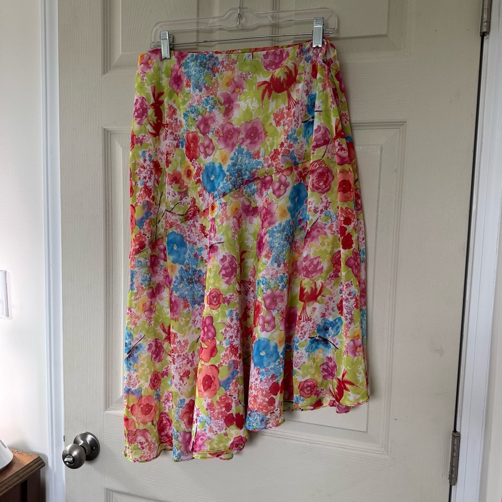 Floral A-Line Skirt - Multicolor